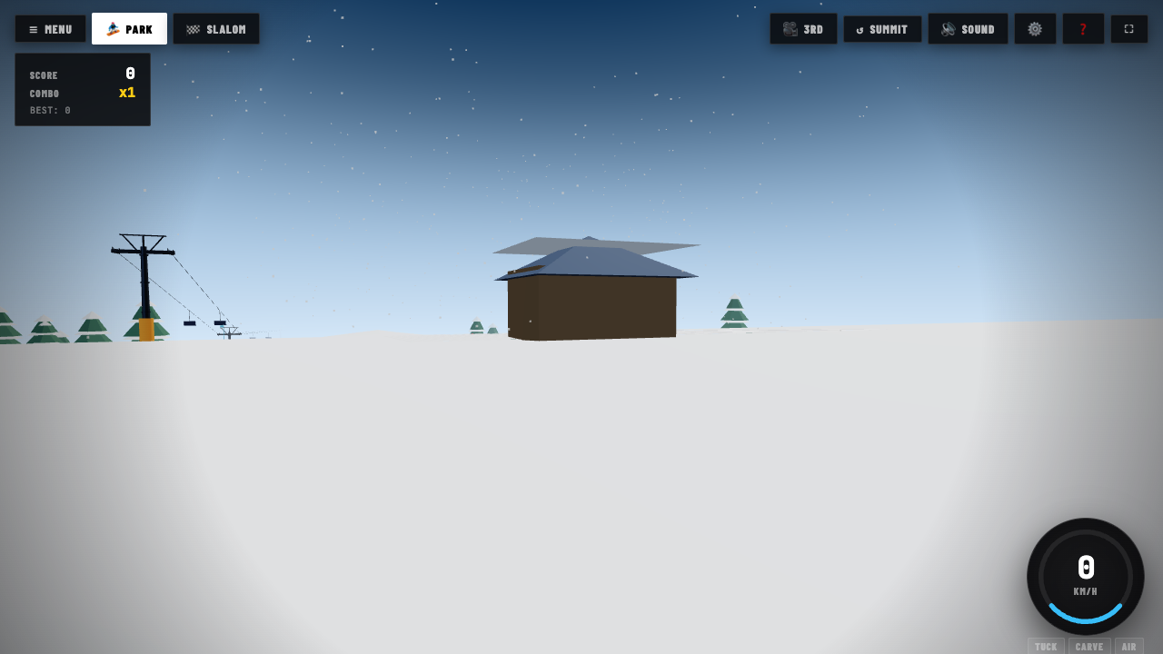 I built a 3D browser ski game in a single HTML file